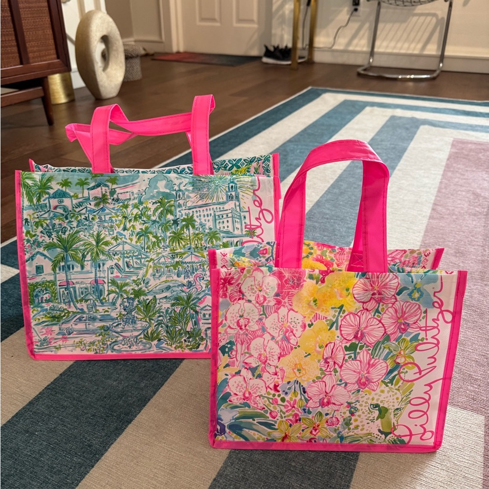 Lilly Pulitzer reusable shopping bags
